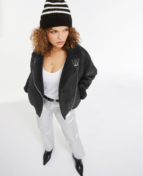 Blouson en suédine et sherpa façon peau lainée - PIMKIE - 3