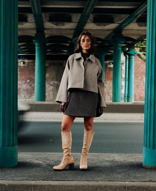 Veste courte trapèze effet drap de laine - PIMKIE - 1