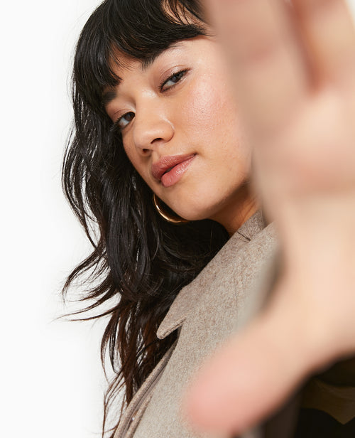 Veste courte trapèze effet drap de laine - PIMKIE - 1