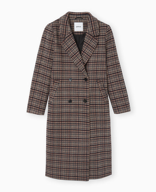 Manteau long avec laine motif carreaux - PIMKIE - 4