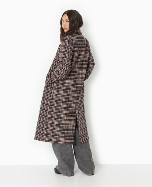 Manteau long avec laine motif carreaux - PIMKIE - 6