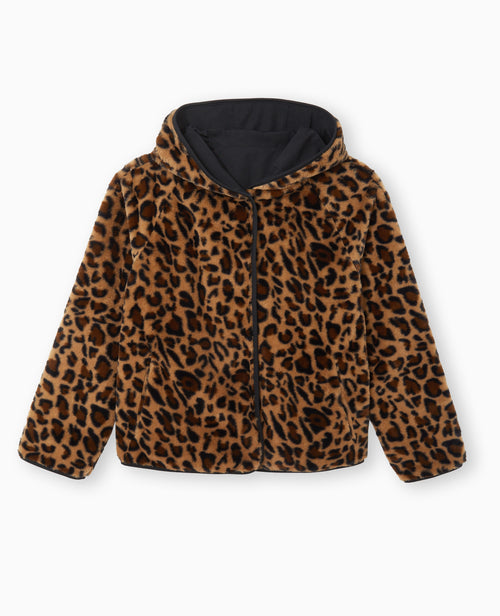 Manteau court réversible avec fourrure motif léopard - PIMKIE - 5