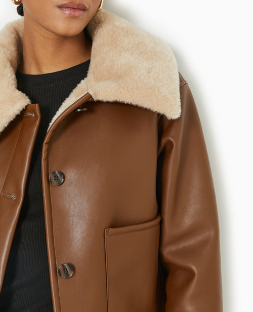 Blouson en simili avec doublure fourrure - PIMKIE - 8