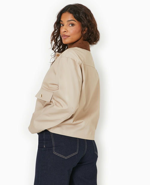 Veste en toile avec col velours côtelé - PIMKIE - 6