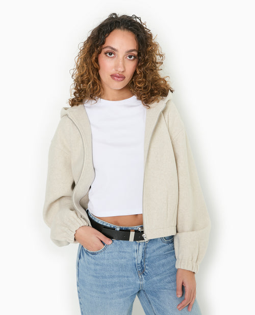 Blouson zippé avec capuche effet drap de laine - PIMKIE - 5