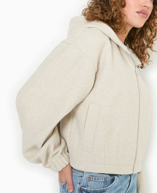 Blouson zippé avec capuche effet drap de laine - PIMKIE - 7