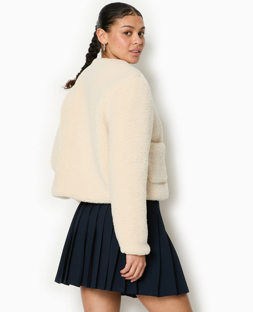 Manteau court en sherpa avec boutons duffle coat - PIMKIE - 6