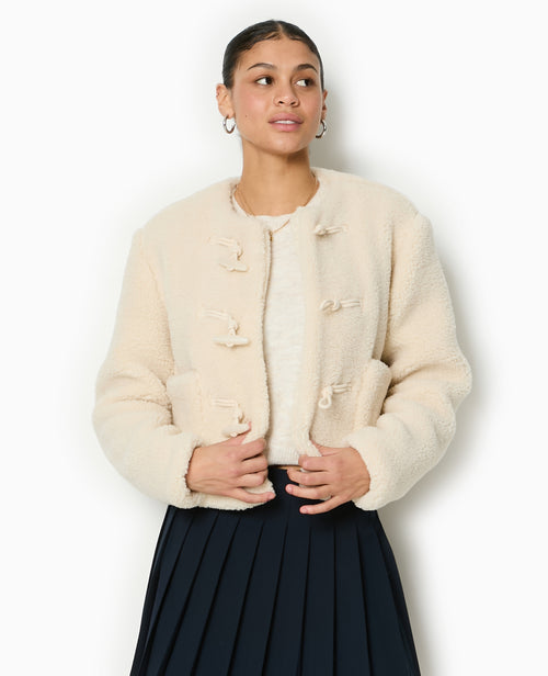 Manteau court en sherpa avec boutons duffle coat - PIMKIE - 7