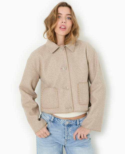 Manteau court avec coutures fantaisies - PIMKIE - 1