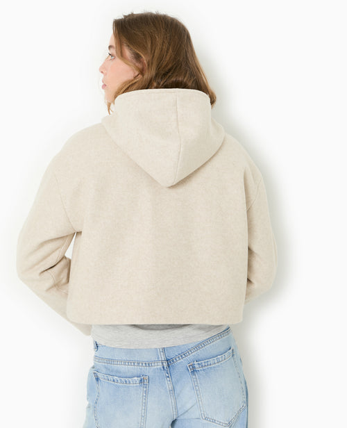 Manteau court effet drap de laine avec capuche - PIMKIE - 6