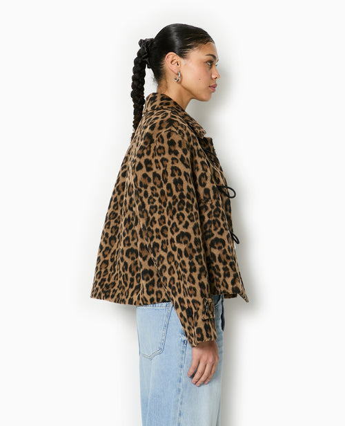 Manteau court léopard avec boutons duffle coat - PIMKIE - 2