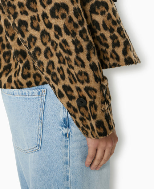Manteau court léopard avec boutons duffle coat - PIMKIE - 3