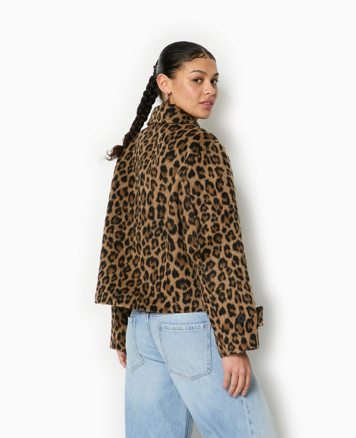 Manteau court léopard avec boutons duffle coat - PIMKIE - 6