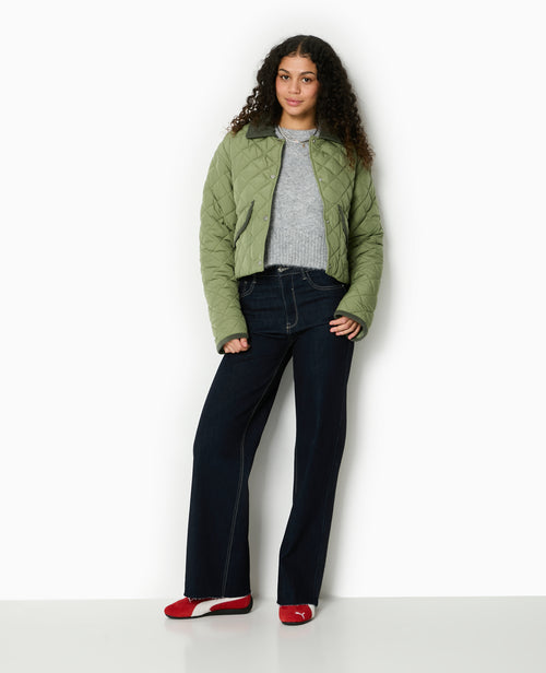 Manteau court matelassé avec col velours - PIMKIE - 2