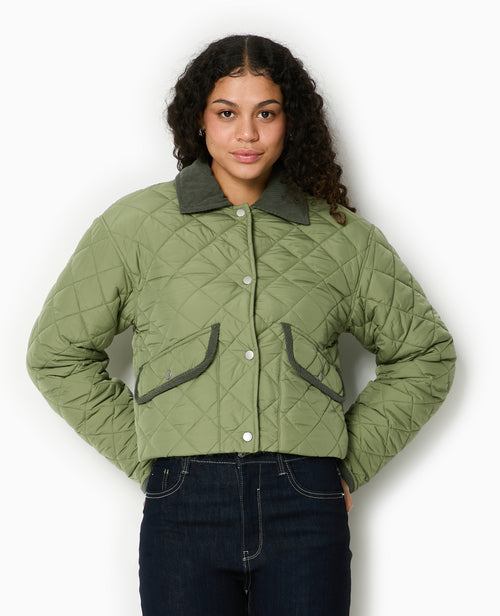 Manteau court matelassé avec col velours - PIMKIE - 5
