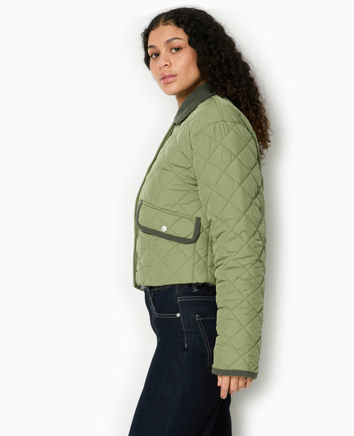 Manteau court matelassé avec col velours - PIMKIE - 7