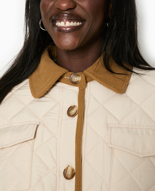 Manteau court matelassé avec col velours - PIMKIE - 3
