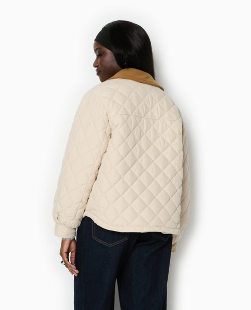 Manteau court matelassé avec col velours - PIMKIE - 6