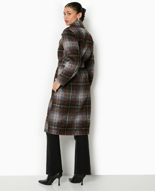 Manteau long à carreaux effet drap de laine - PIMKIE - 6