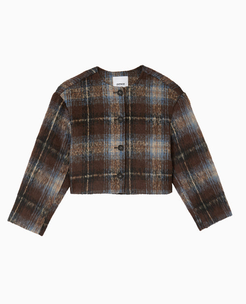 Manteau court à carreaux effet drap de laine - PIMKIE - 4