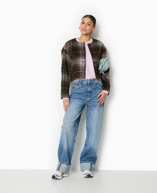 Manteau court à carreaux effet drap de laine - PIMKIE - 7