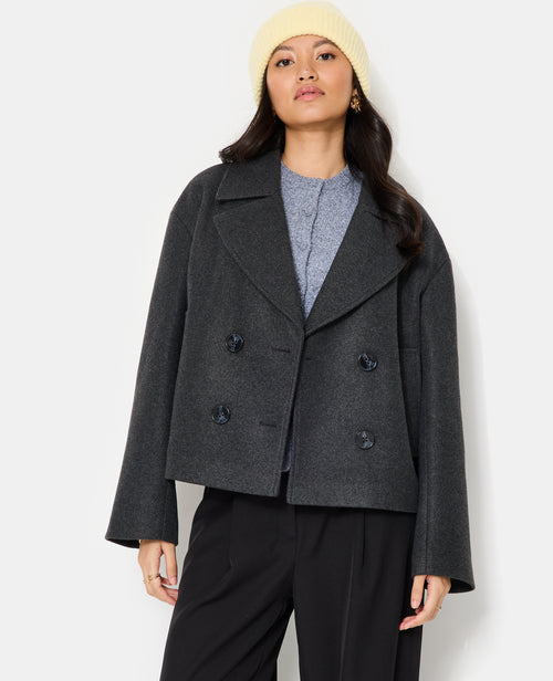 Blouson caban effet drap de laine - PIMKIE - 1