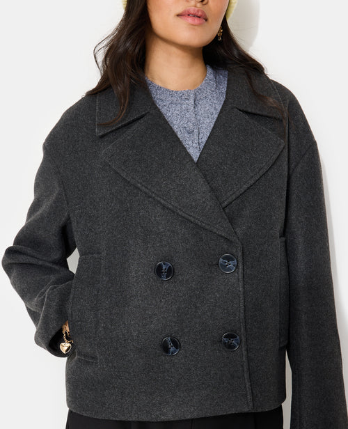 Blouson caban effet drap de laine - PIMKIE - 2