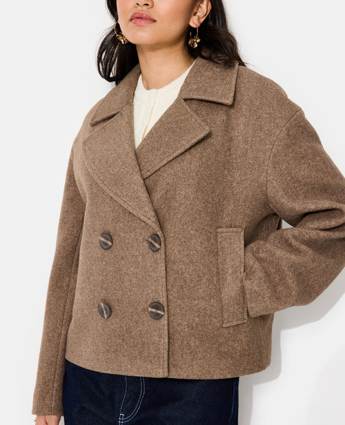 Blouson caban effet drap de laine - PIMKIE - 2