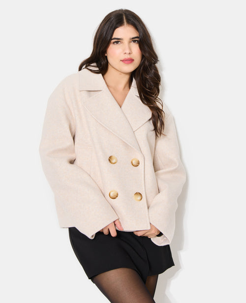 Blouson caban effet drap de laine - PIMKIE - 2