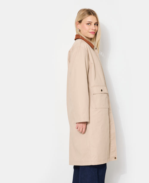 Manteau long en toile avec col velours - PIMKIE - 2