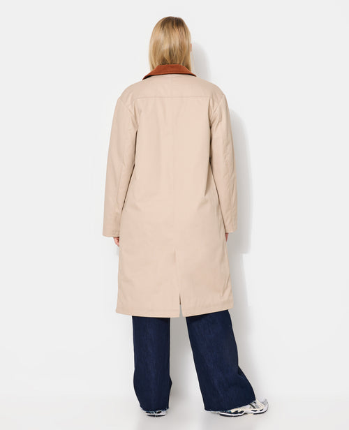 Manteau long en toile avec col velours - PIMKIE - 6
