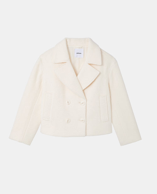 Blouson caban effet drap de laine bouclée - PIMKIE - 4