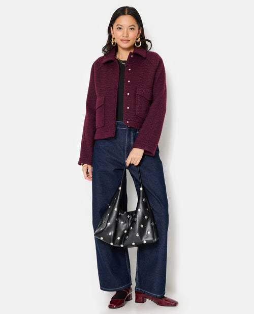 Blouson court effet drap de laine bouclée - PIMKIE - 3