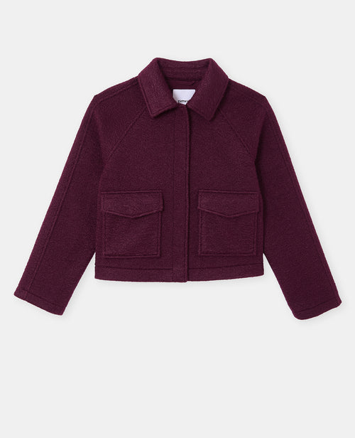 Blouson court effet drap de laine bouclée - PIMKIE - 4