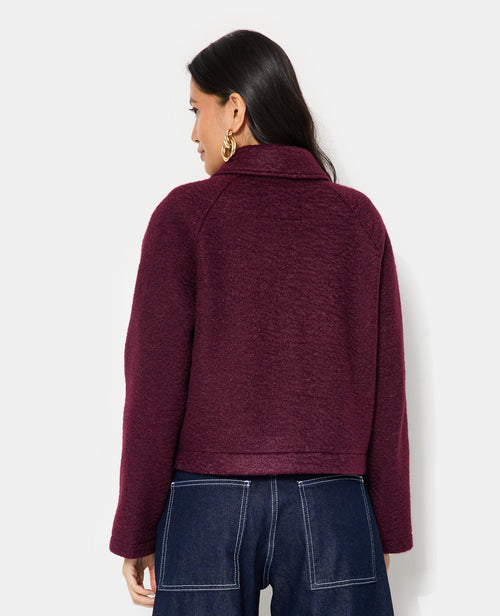 Blouson court effet drap de laine bouclée - PIMKIE - 6