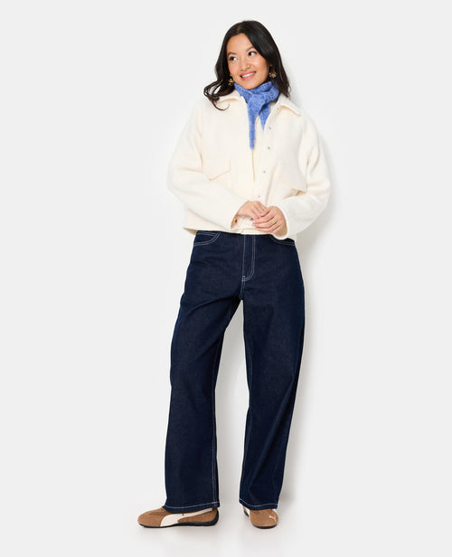 Blouson court effet drap de laine bouclée - PIMKIE - 3