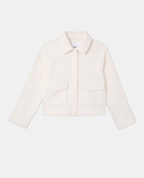 Blouson court effet drap de laine bouclée - PIMKIE - 4