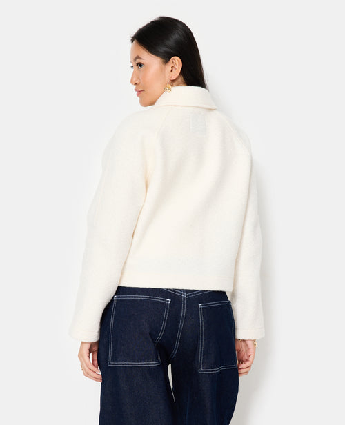 Blouson court effet drap de laine bouclée - PIMKIE - 6