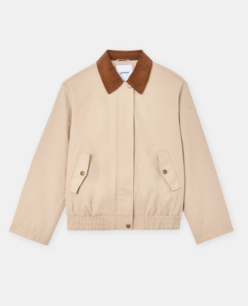 Manteau court en toile avec col velours - PIMKIE - 4