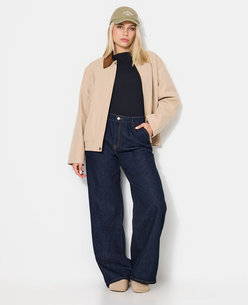 Manteau court en toile avec col velours - PIMKIE - 5