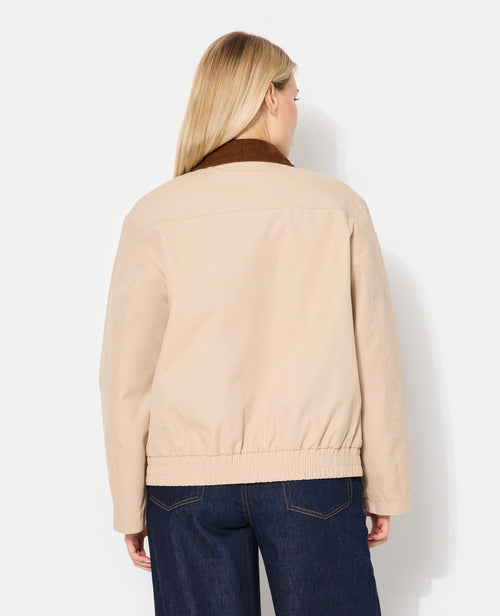 Manteau court en toile avec col velours - PIMKIE - 6