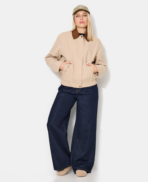 Manteau court en toile avec col velours - PIMKIE - 8