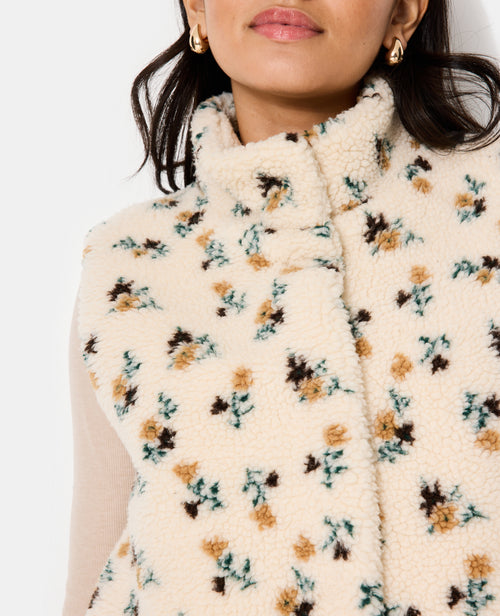Veste sans manches en sherpa motif fleurs - PIMKIE - 2
