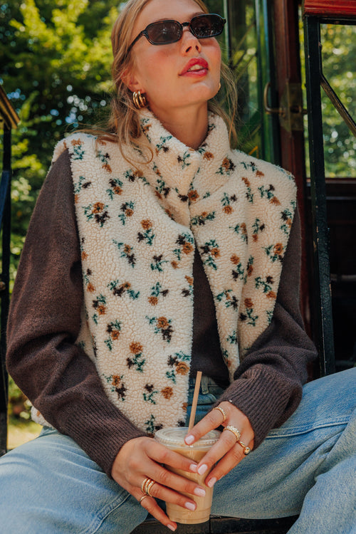 Veste sans manches en sherpa motif fleurs - PIMKIE - 2