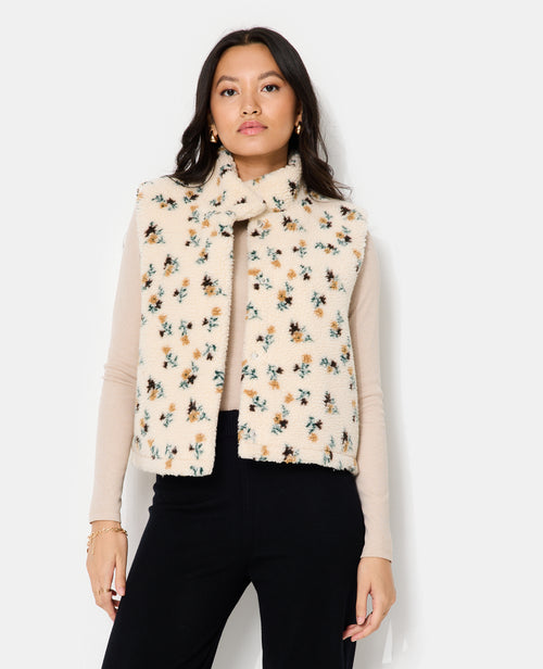 Veste sans manches en sherpa motif fleurs - PIMKIE - 5