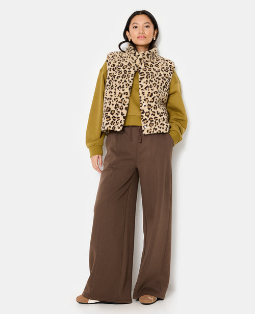 Veste sans manches en sherpa motif léopard - PIMKIE - 3