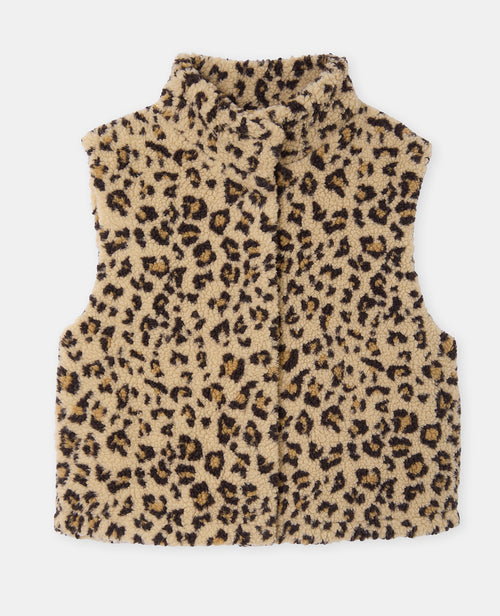 Veste sans manches en sherpa motif léopard - PIMKIE - 4