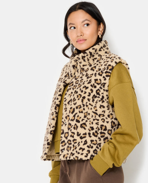 Veste sans manches en sherpa motif léopard - PIMKIE - 7