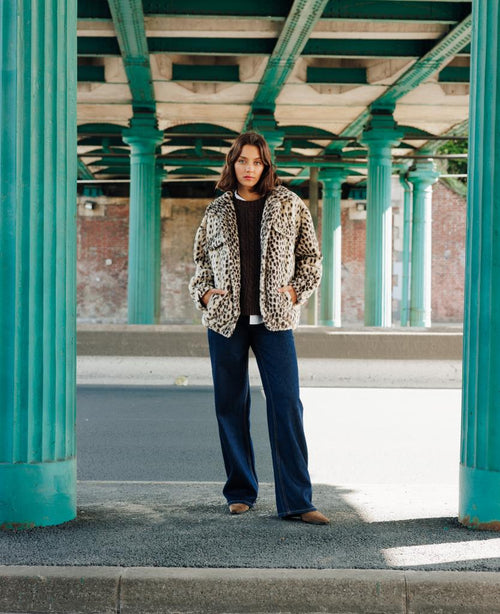 Blouson forme chemise en fausse fourrure motif guépard - PIMKIE - 1