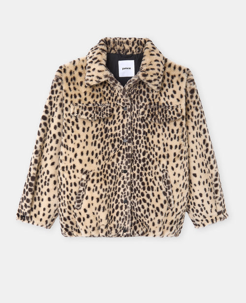 Blouson forme chemise en fausse fourrure motif guépard - PIMKIE - 4